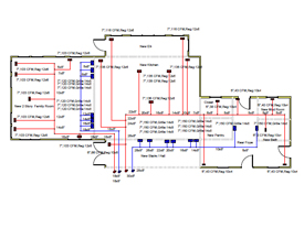 HVACR design sample: 1st floor duct design