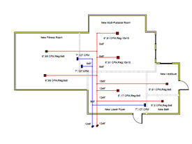 HVACR design sample: Basement Duct Design