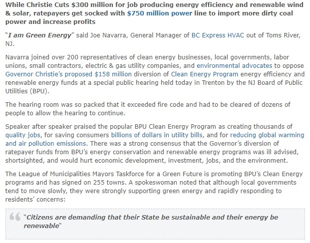 “I Am Green Energy” Article